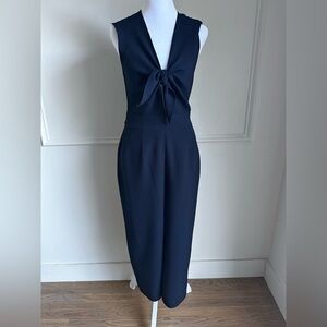 RACHEL Rachel Roy Dark Navy tie-front jumpsuit | size: 0, dark navy